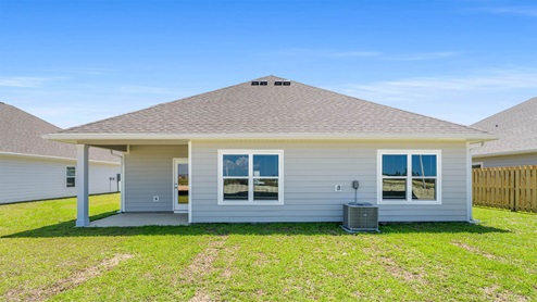 Rhett floor plan at Titus Park rear of home with covered patio.