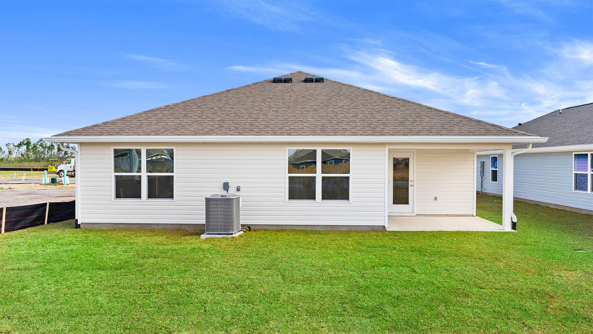 Cali floor plan at Titus Park rear of home with covered patio.