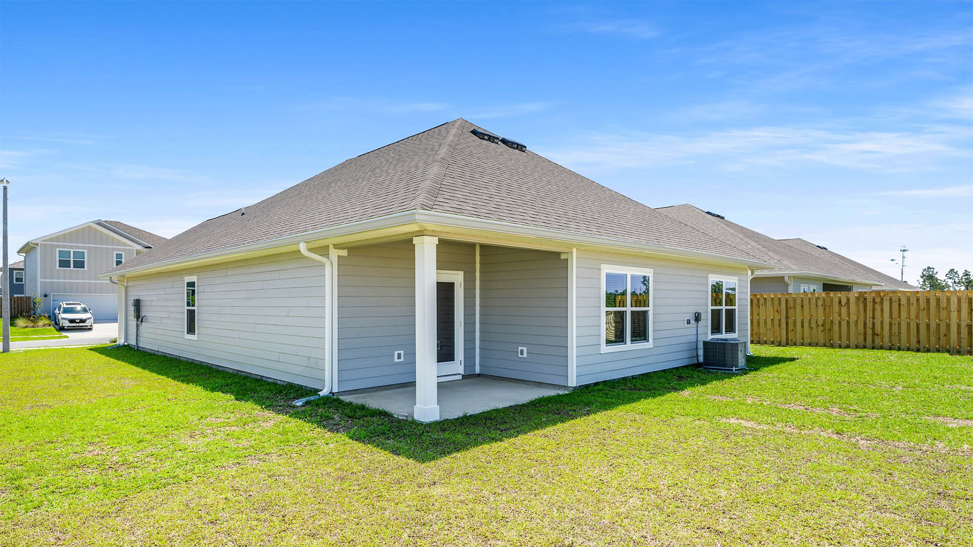 Rhett floor plan at Titus Park rear of home with covered patio.