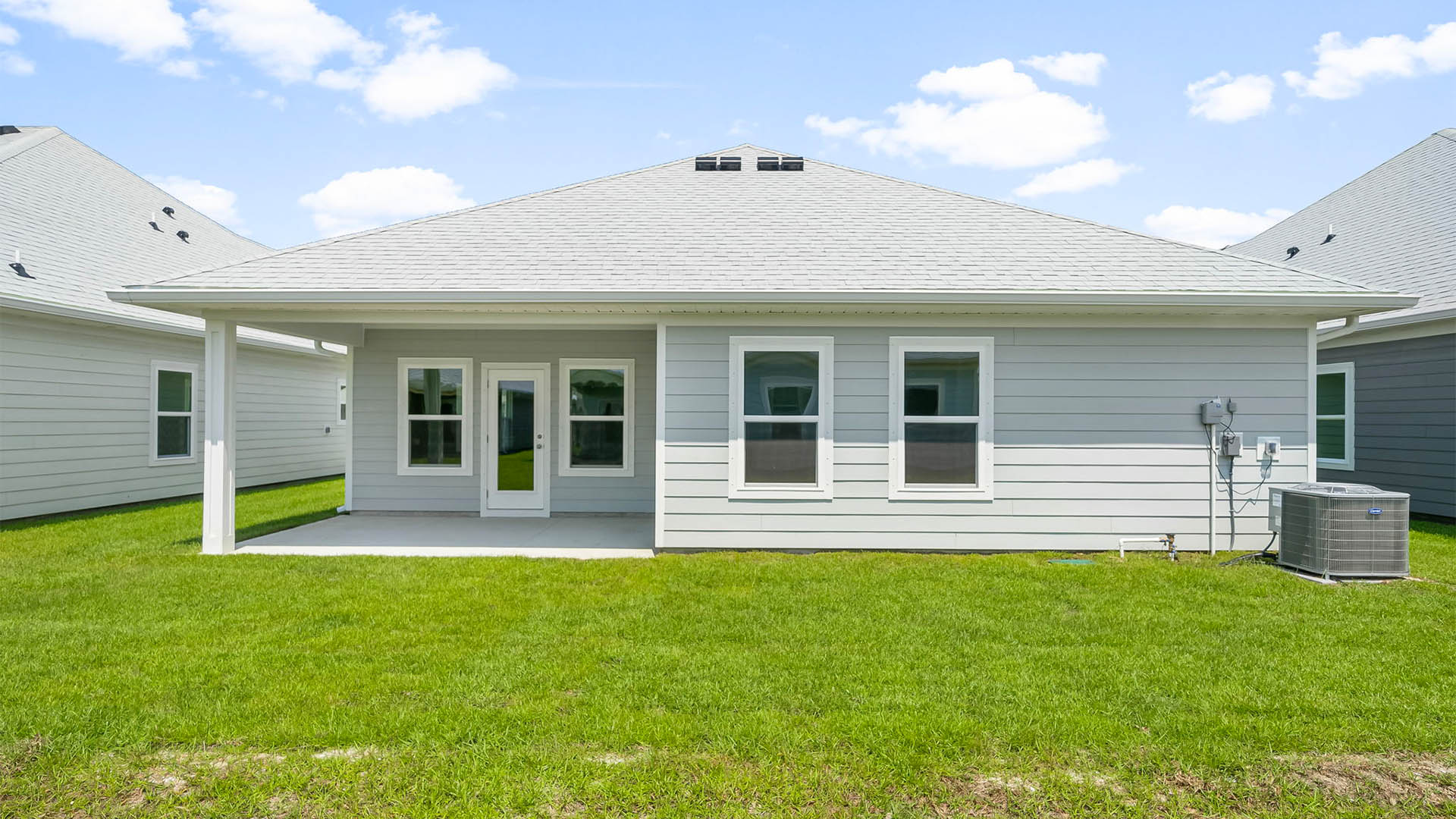 Isabella floor plan rear of home with covered rear patio.