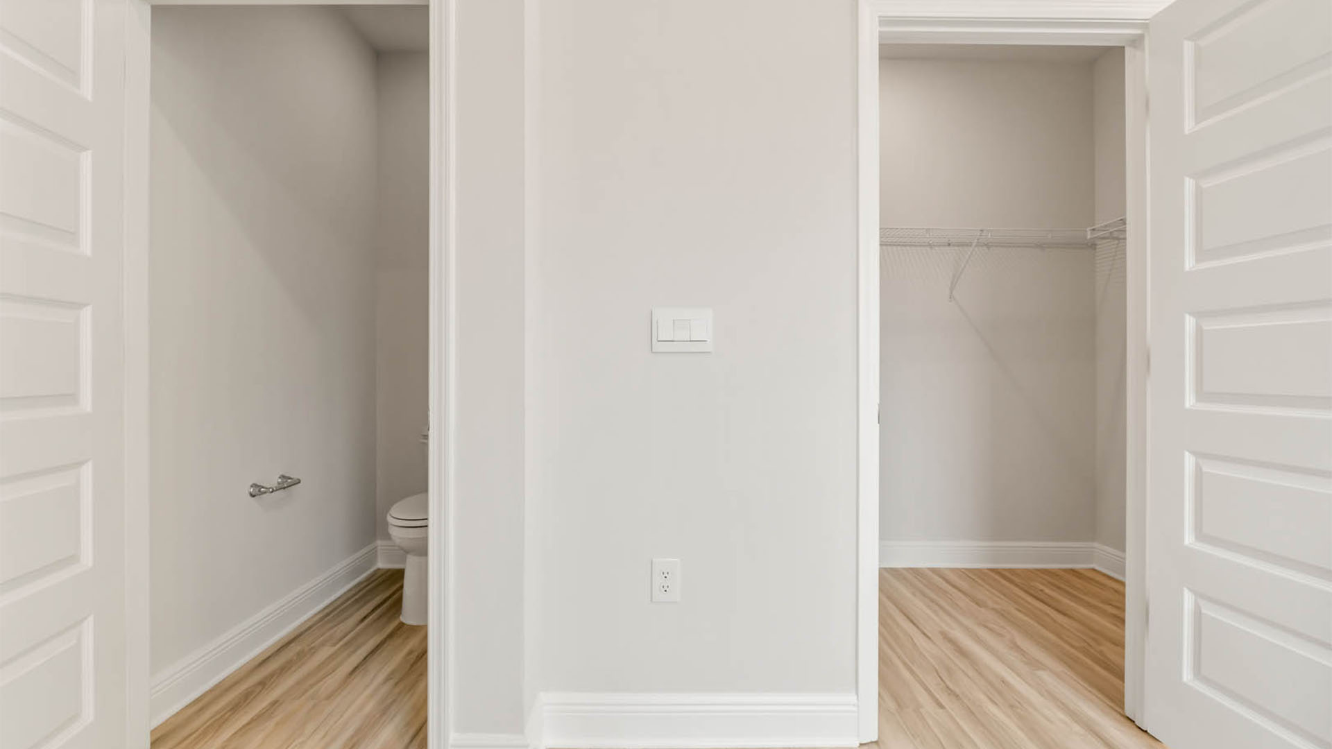 Separate bathroom closet and toilet.