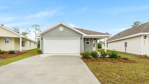 The Jemison floor plan at Titus Park with two car garage.