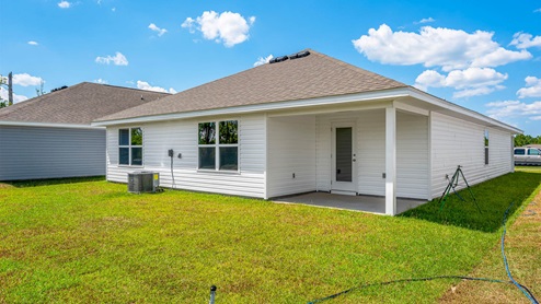 Cali floor plan at Morningside rear of home with covered patio.