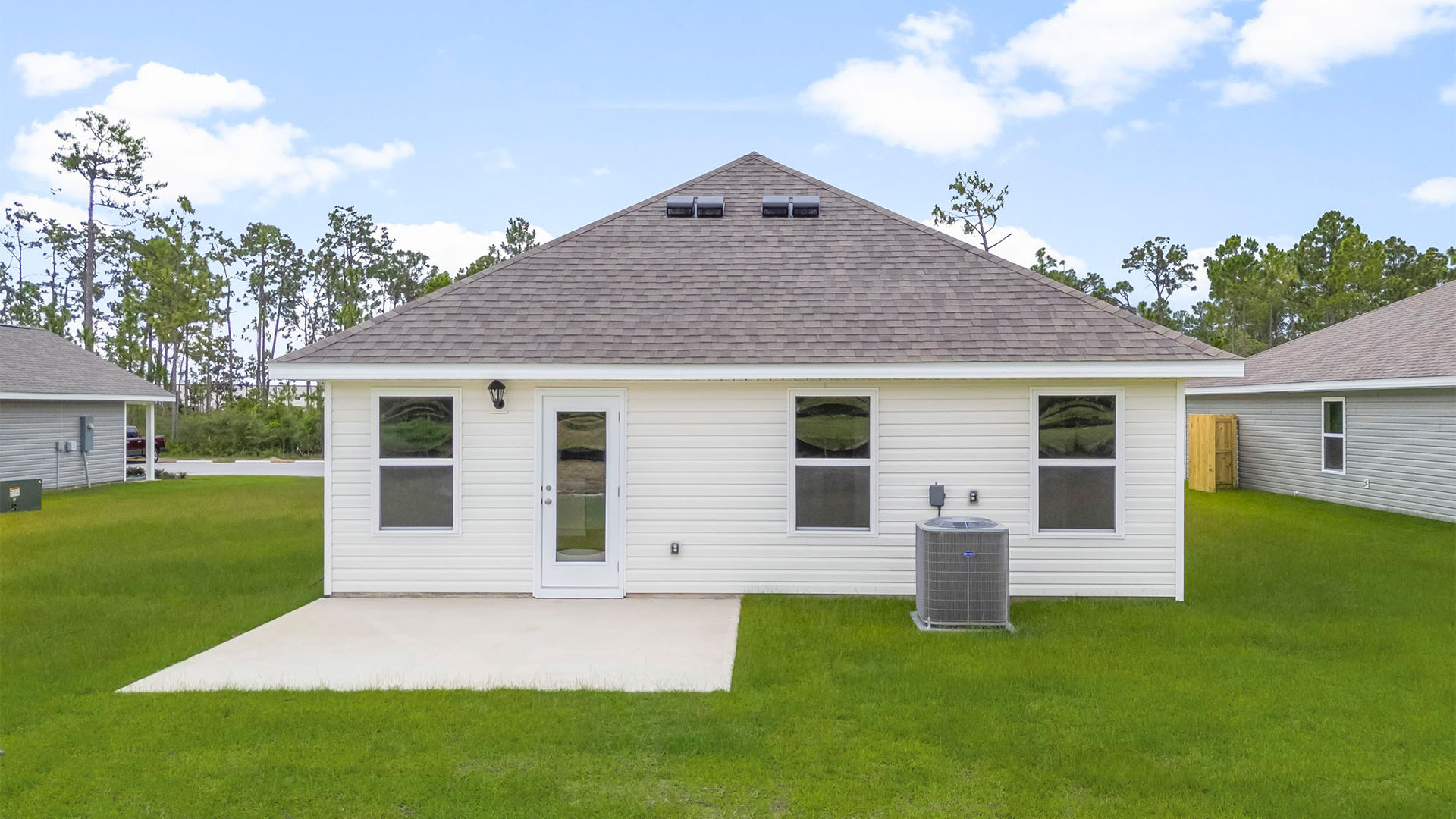 Celeste floor plan at Morningside rear of home with concrete pad.