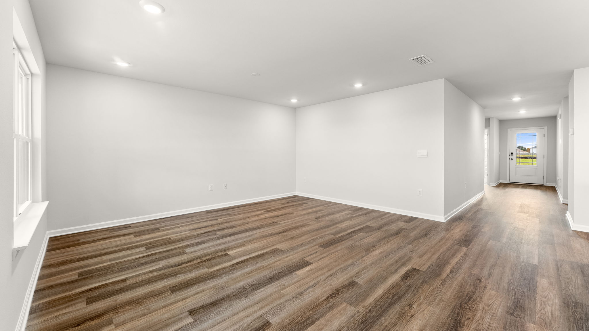 Living room and hallway view.