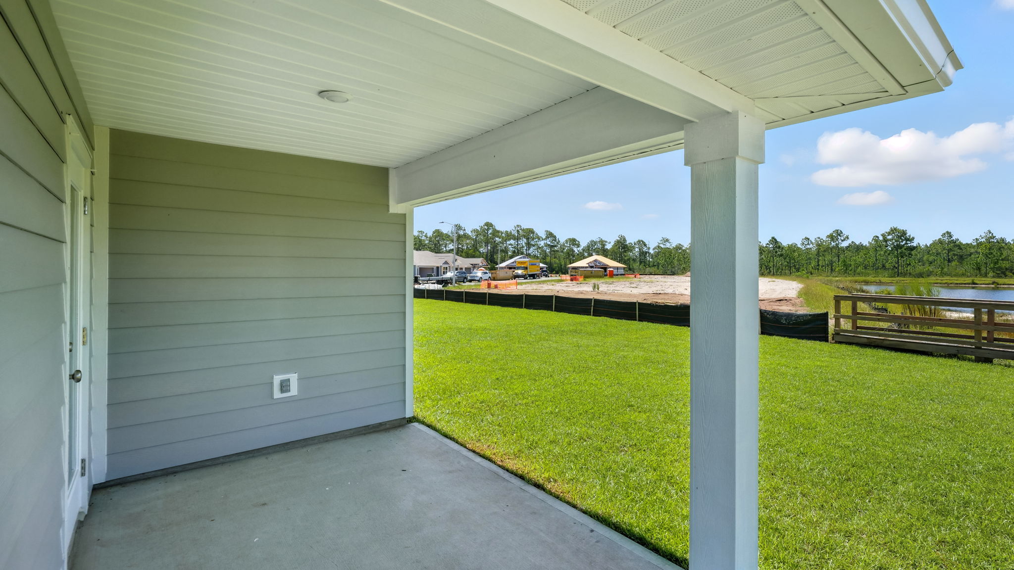 Cali floor plan at Palmetto Bluff rear of home with covered rear patio.