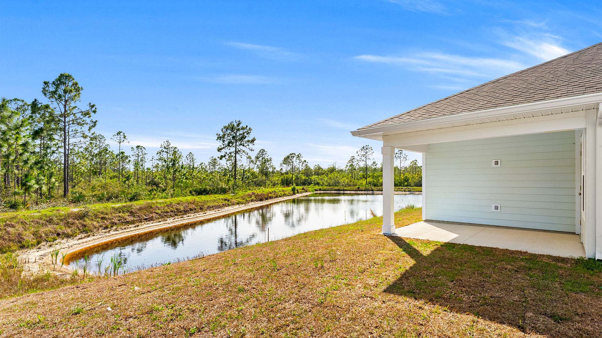 Lakeside Floor plan at Palmetto Bluff with covered rear patio.