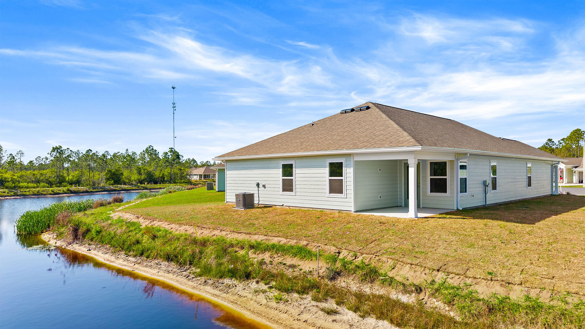 Lakeside Floor plan at Palmetto Bluff with covered rear patio.