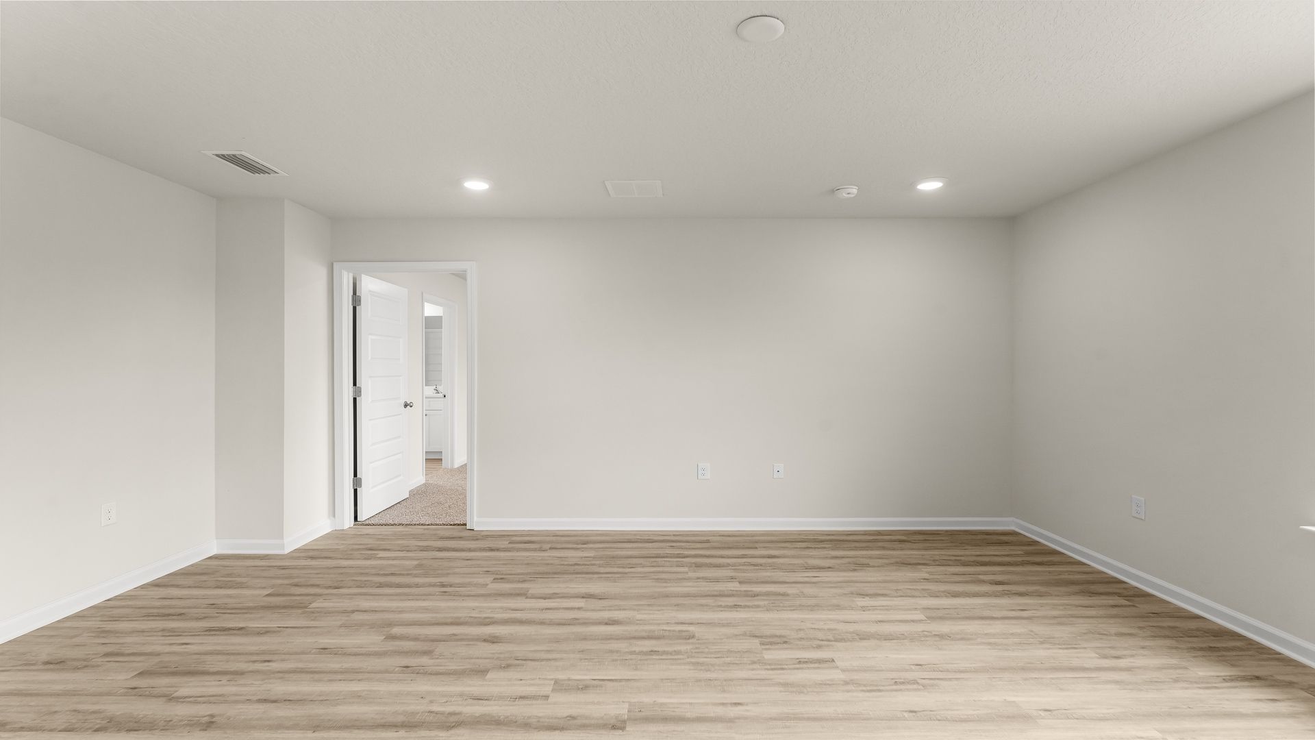 Living room with EVP flooring.