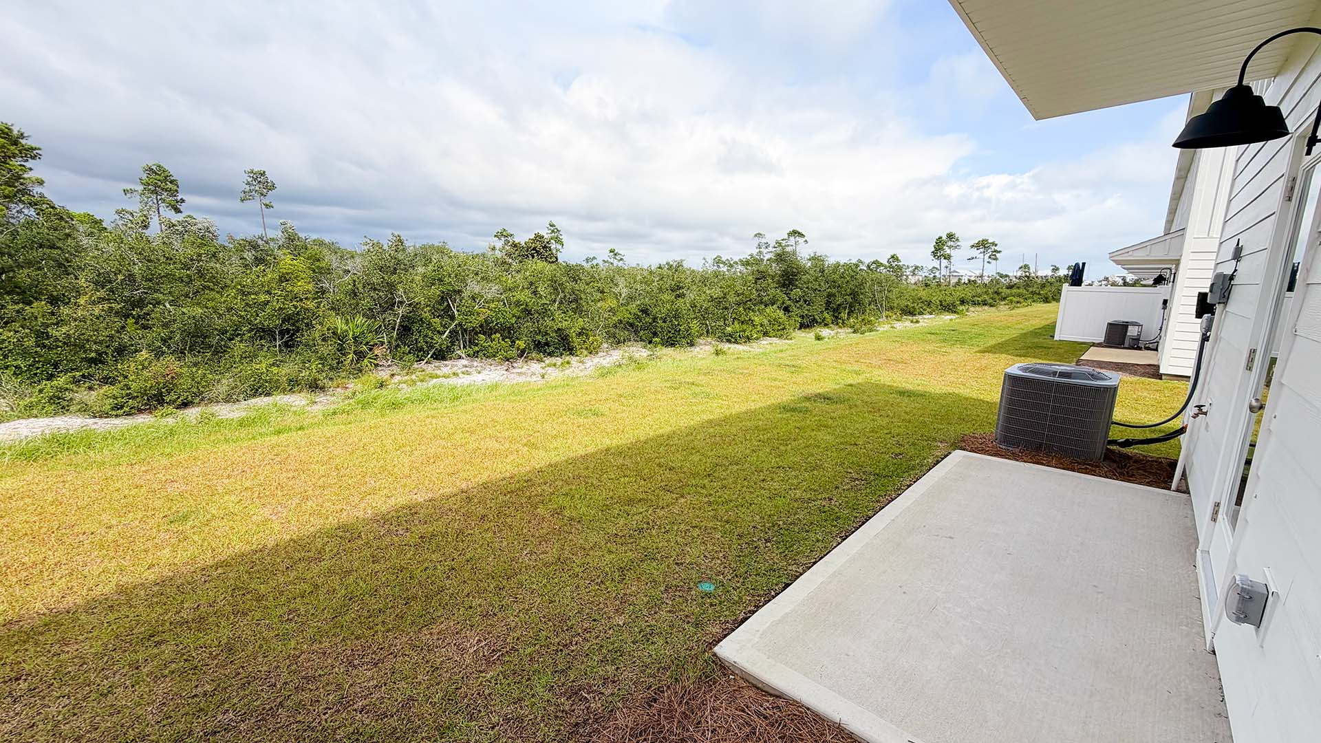 Back yards of townhomes at Salt Creek Townhomes.
