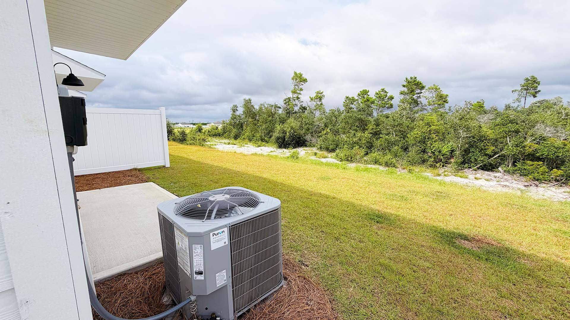 Back yards of townhomes at Salt Creek Townhomes.