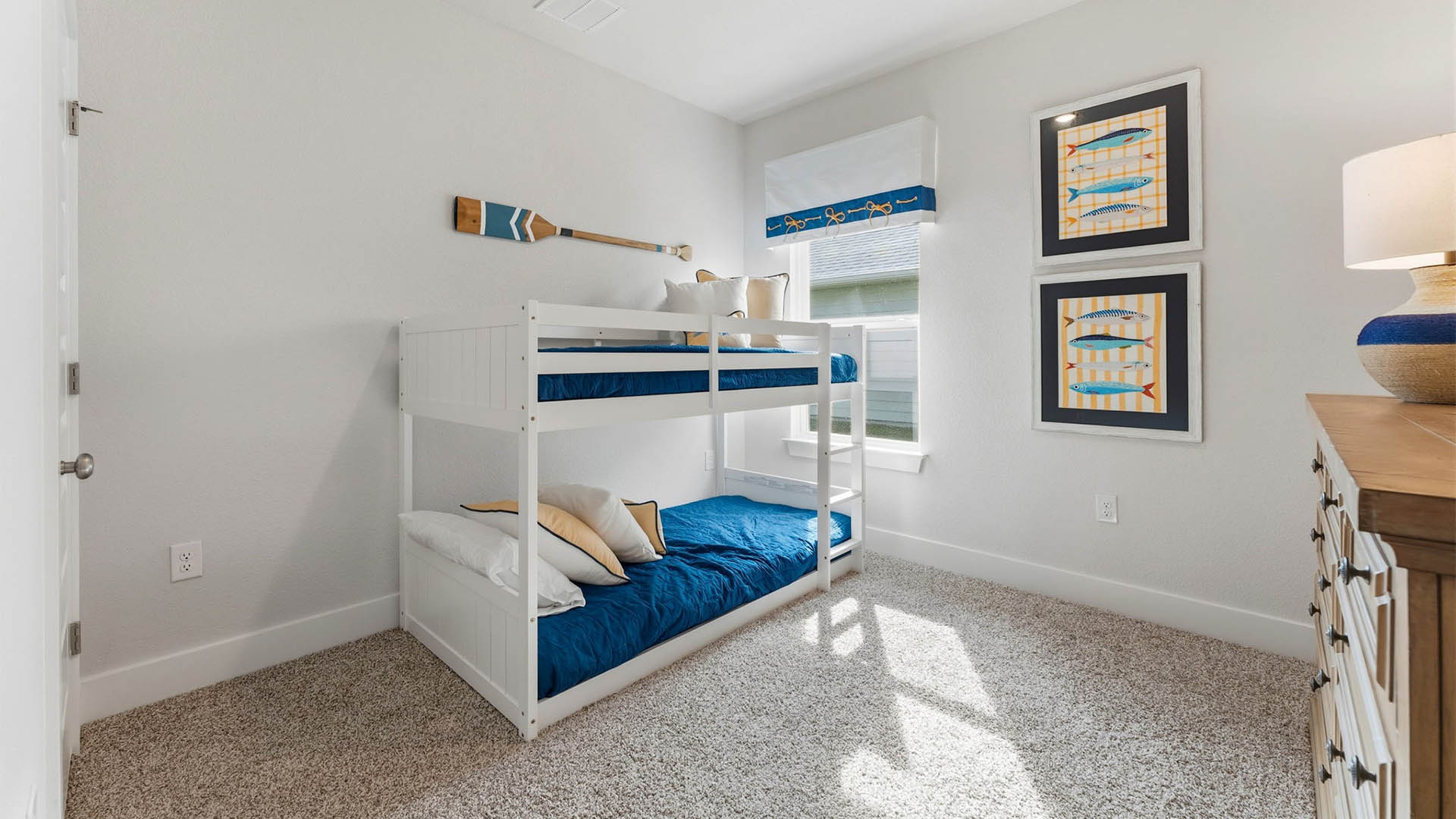 Bedroom with carpet floor and window and closet.