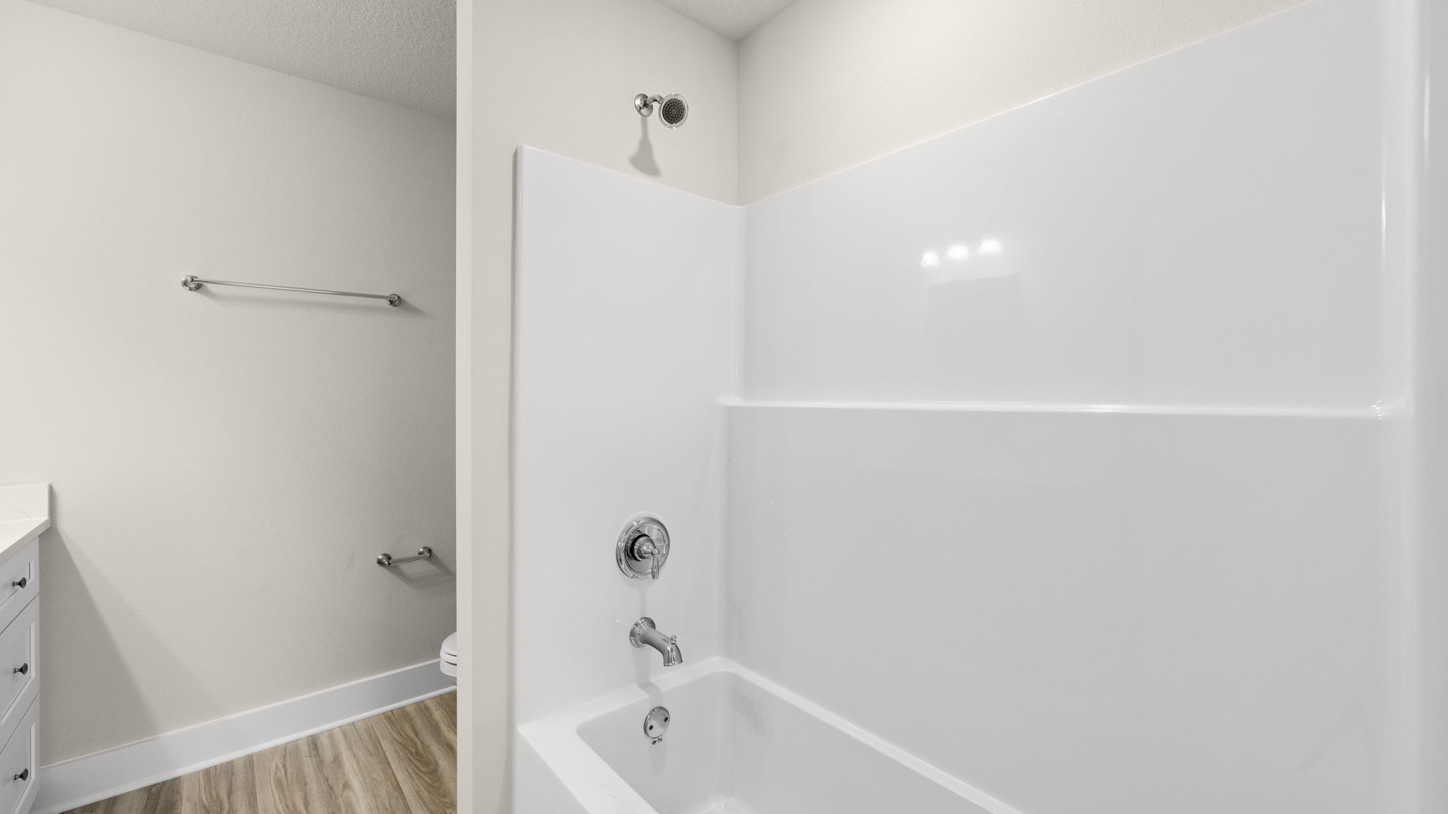 Shower in bathroom.