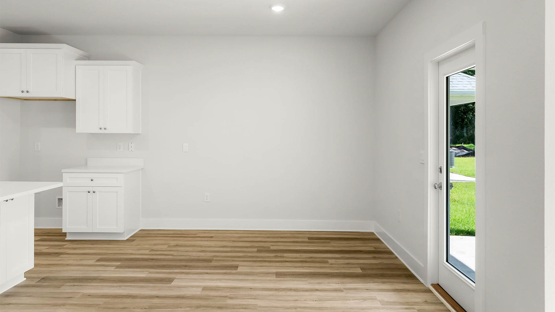 Dining area next to backdoor.