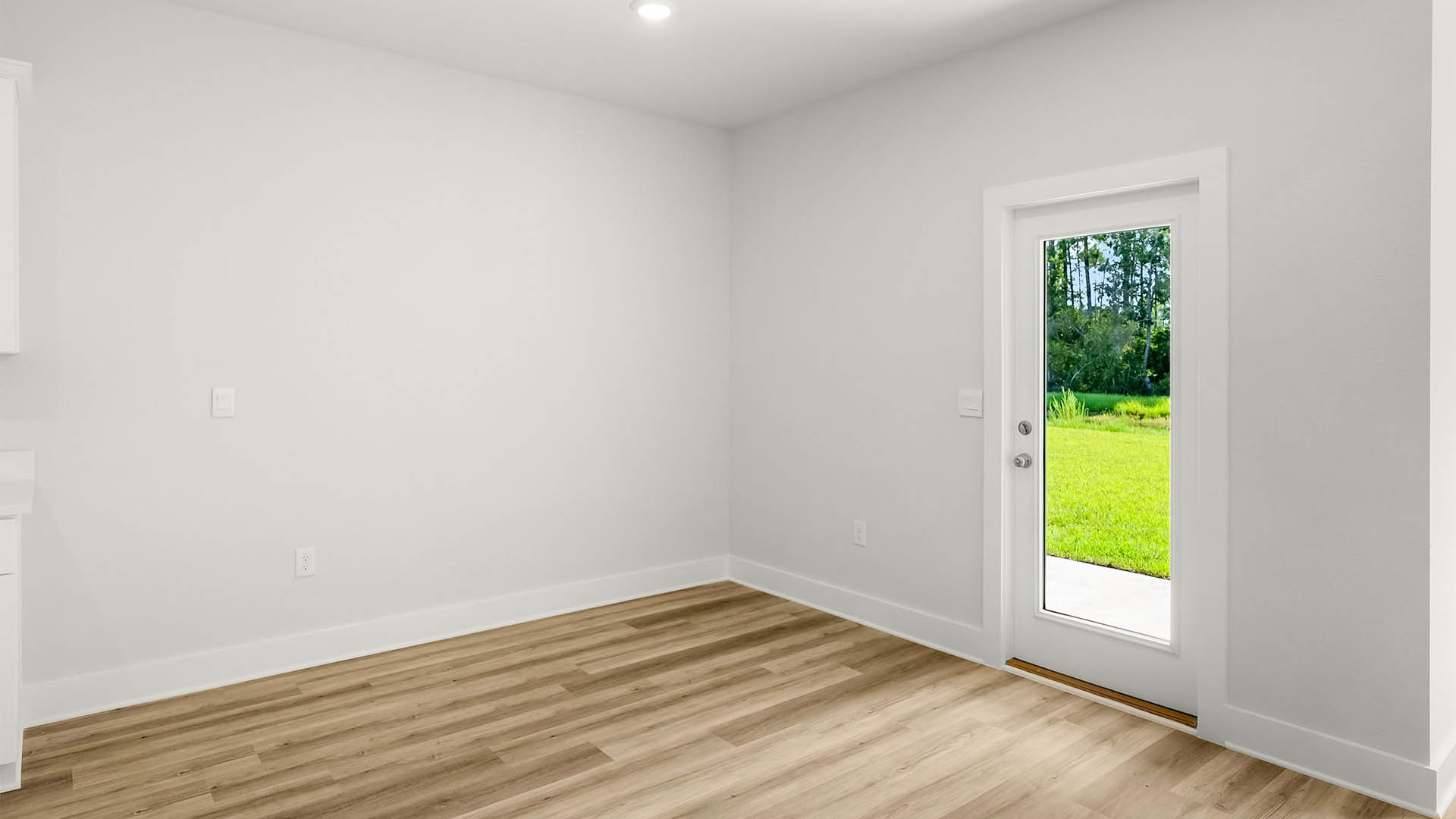 Dining area next to backdoor.