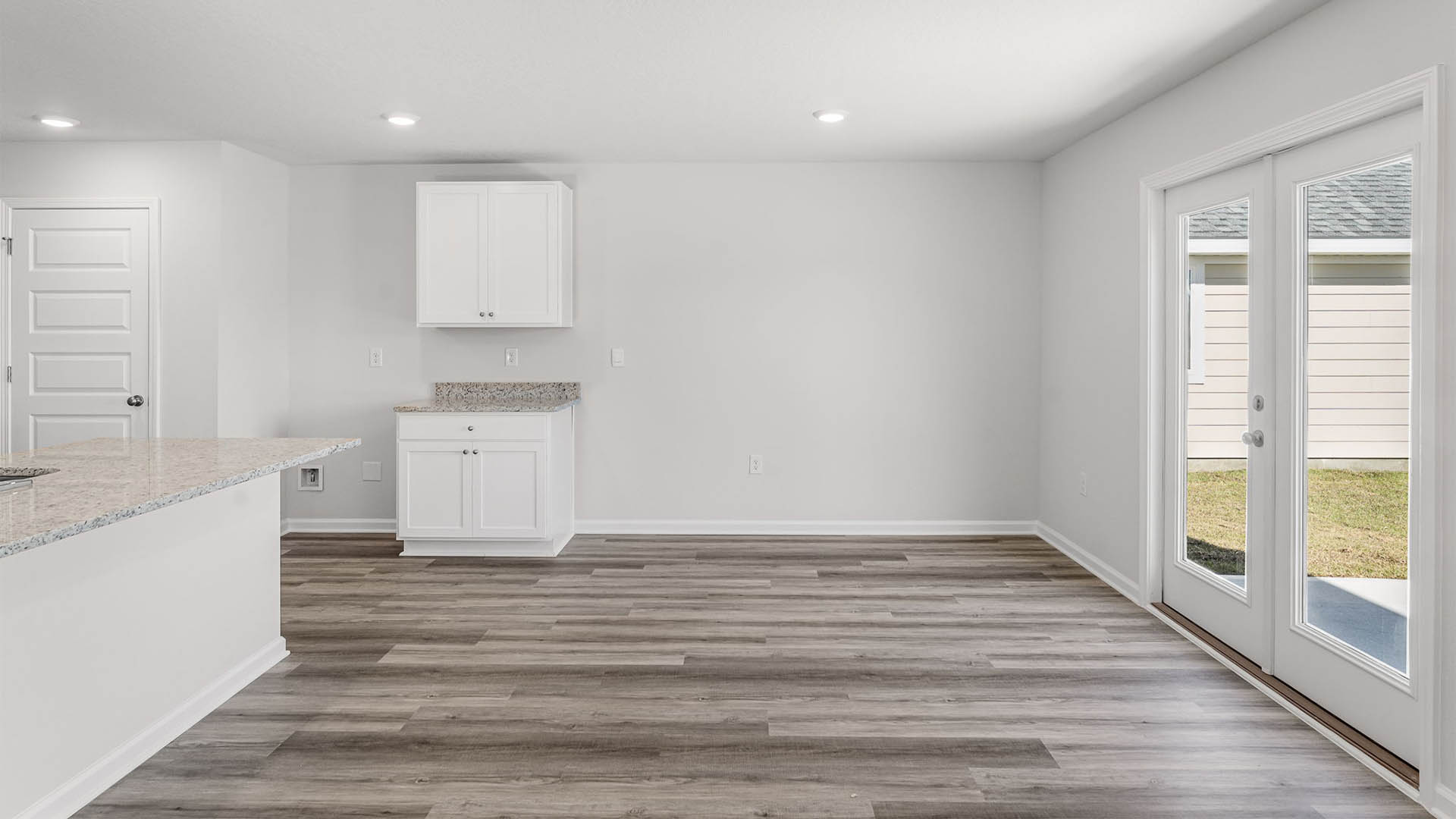 Dining area next to back door.
