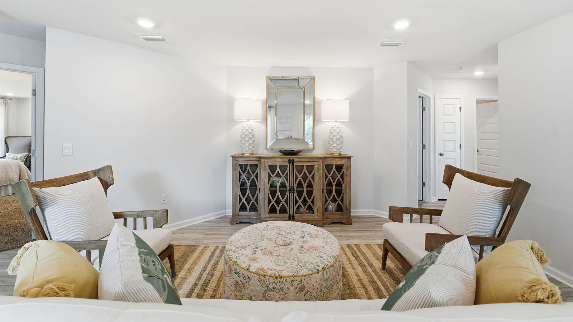 Living room and hallway entrances.