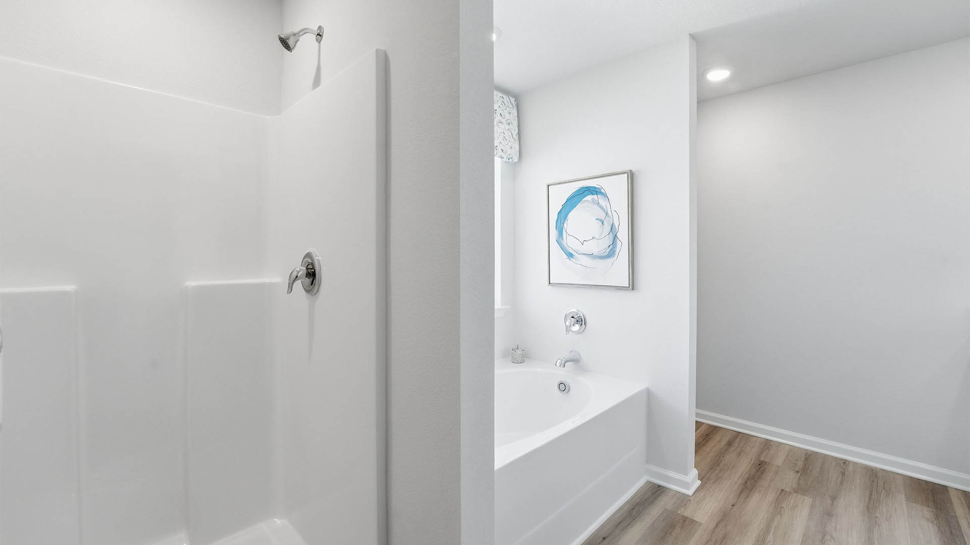 Primary bathroom with separate shower and tub.