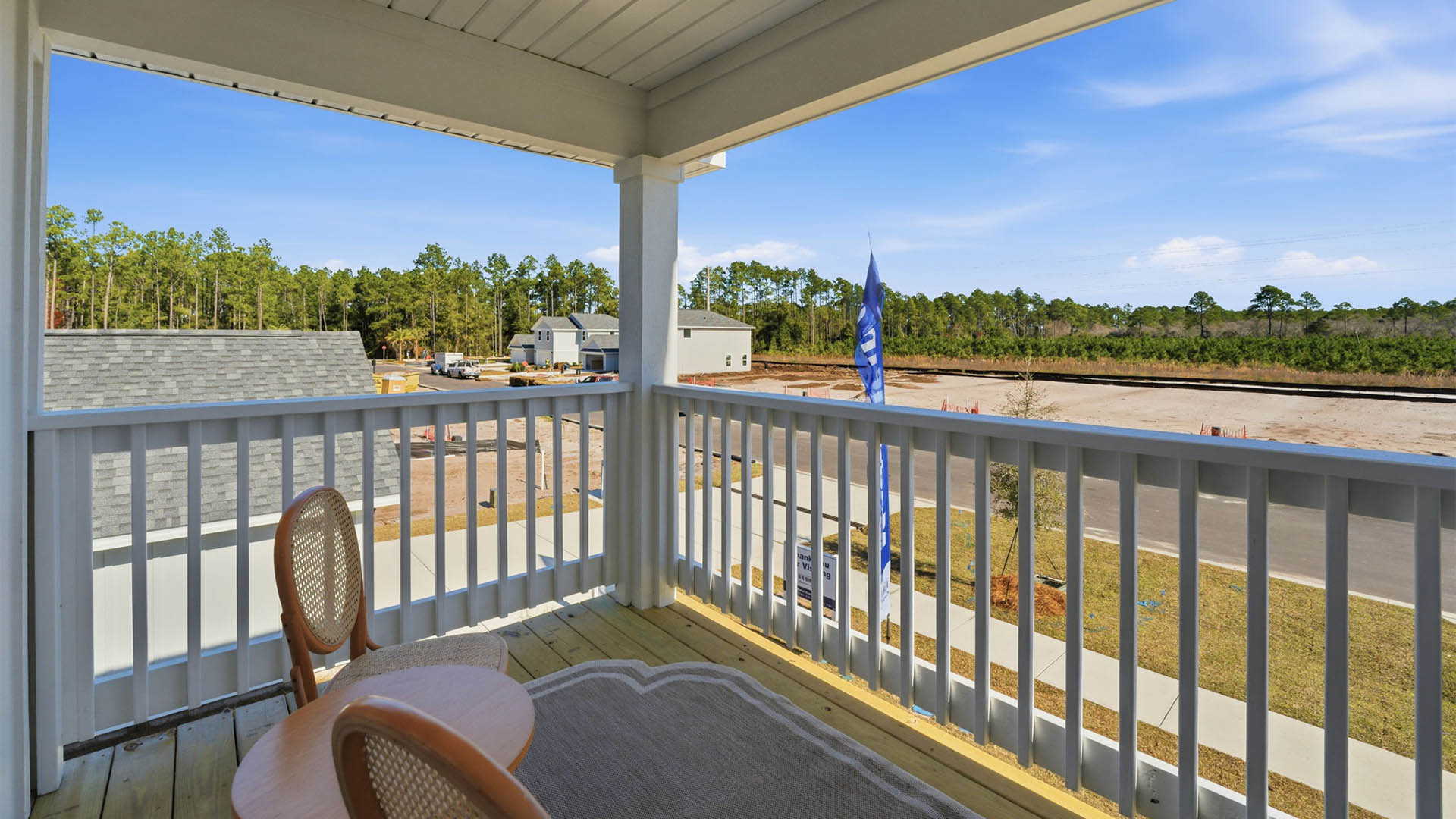 Balcony view of neighborhood by primary bedroom.