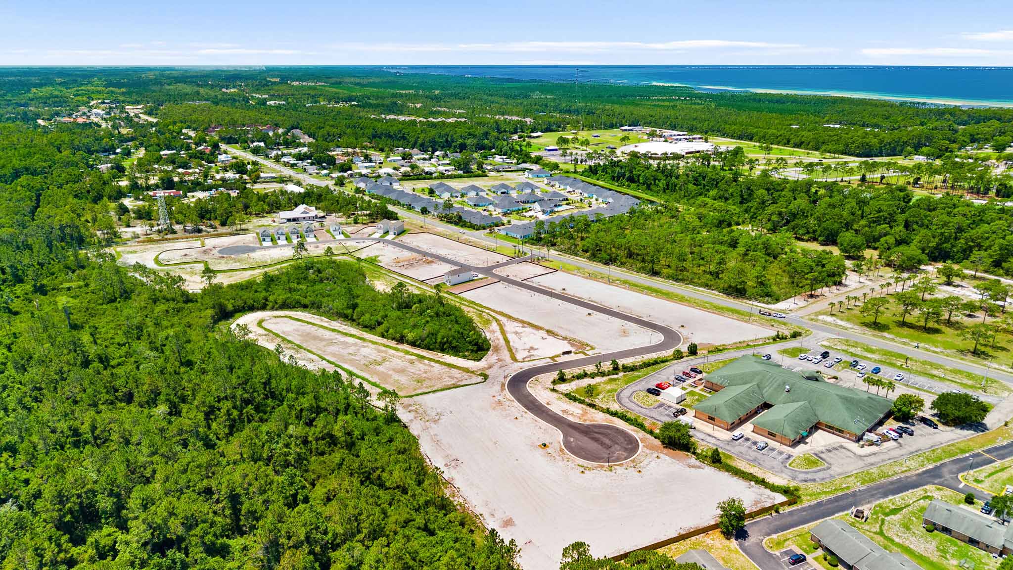 Aerial photo of community.