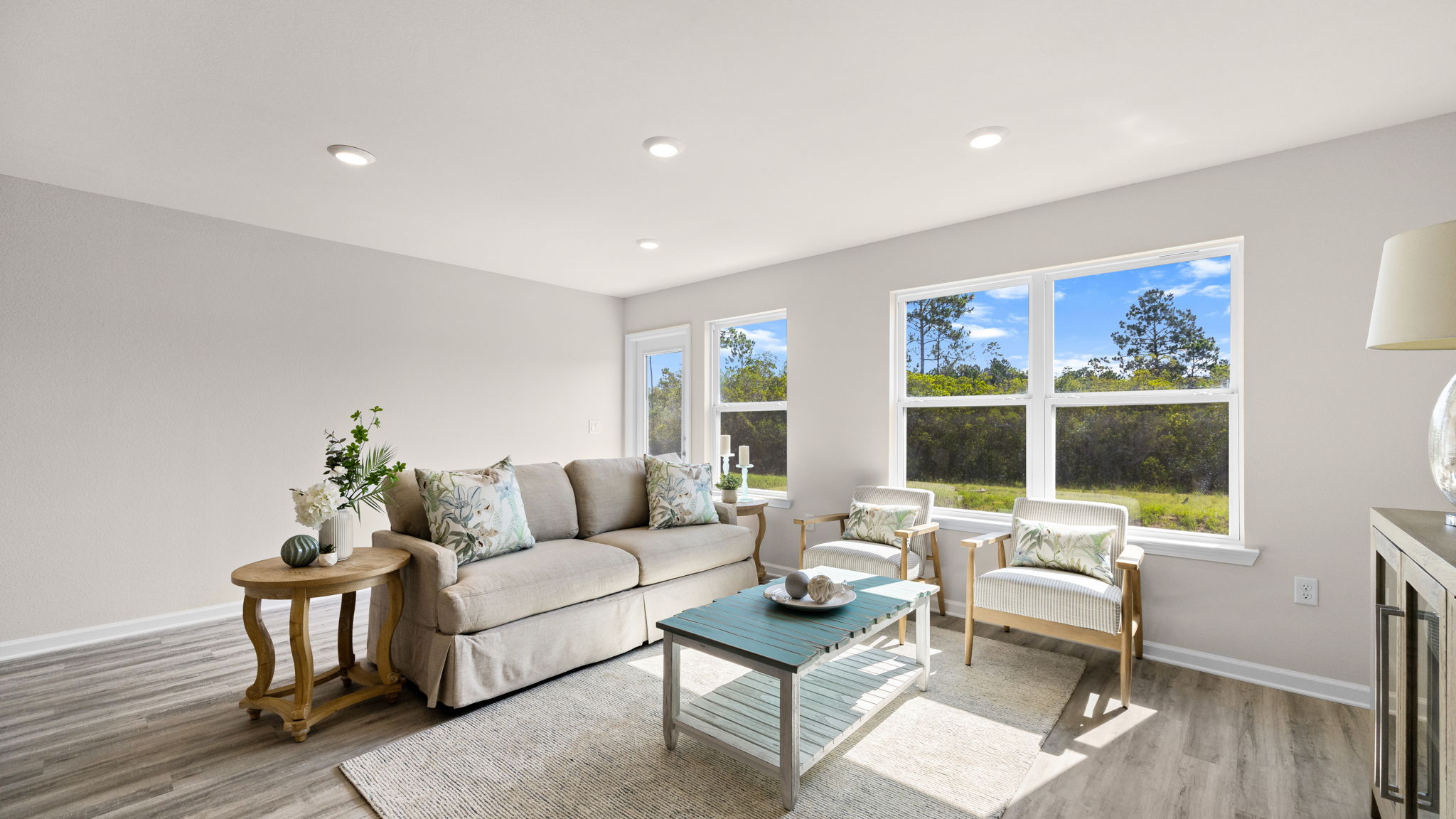 Open living room and back door and windows.