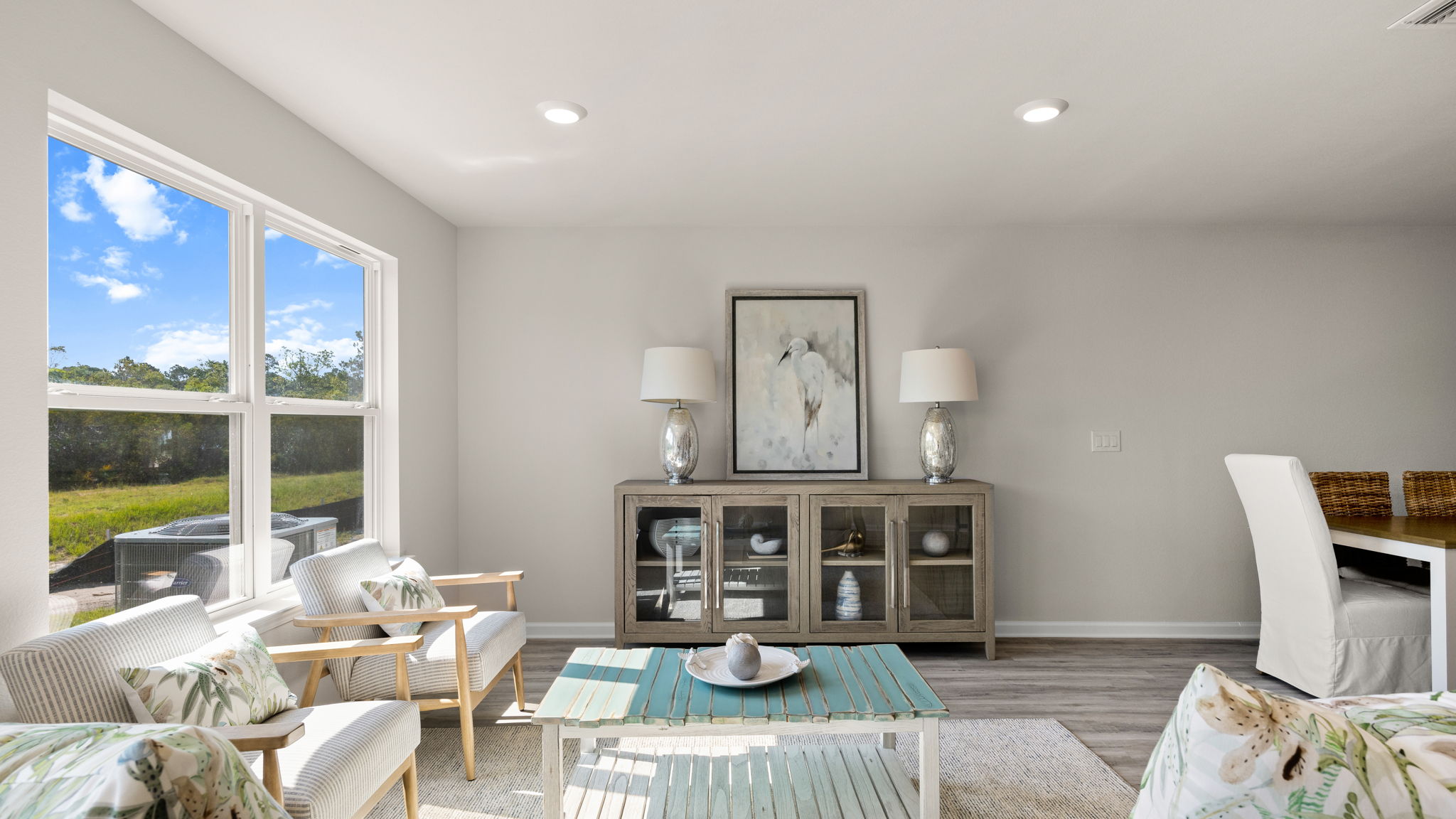 Open living room and back door and windows.