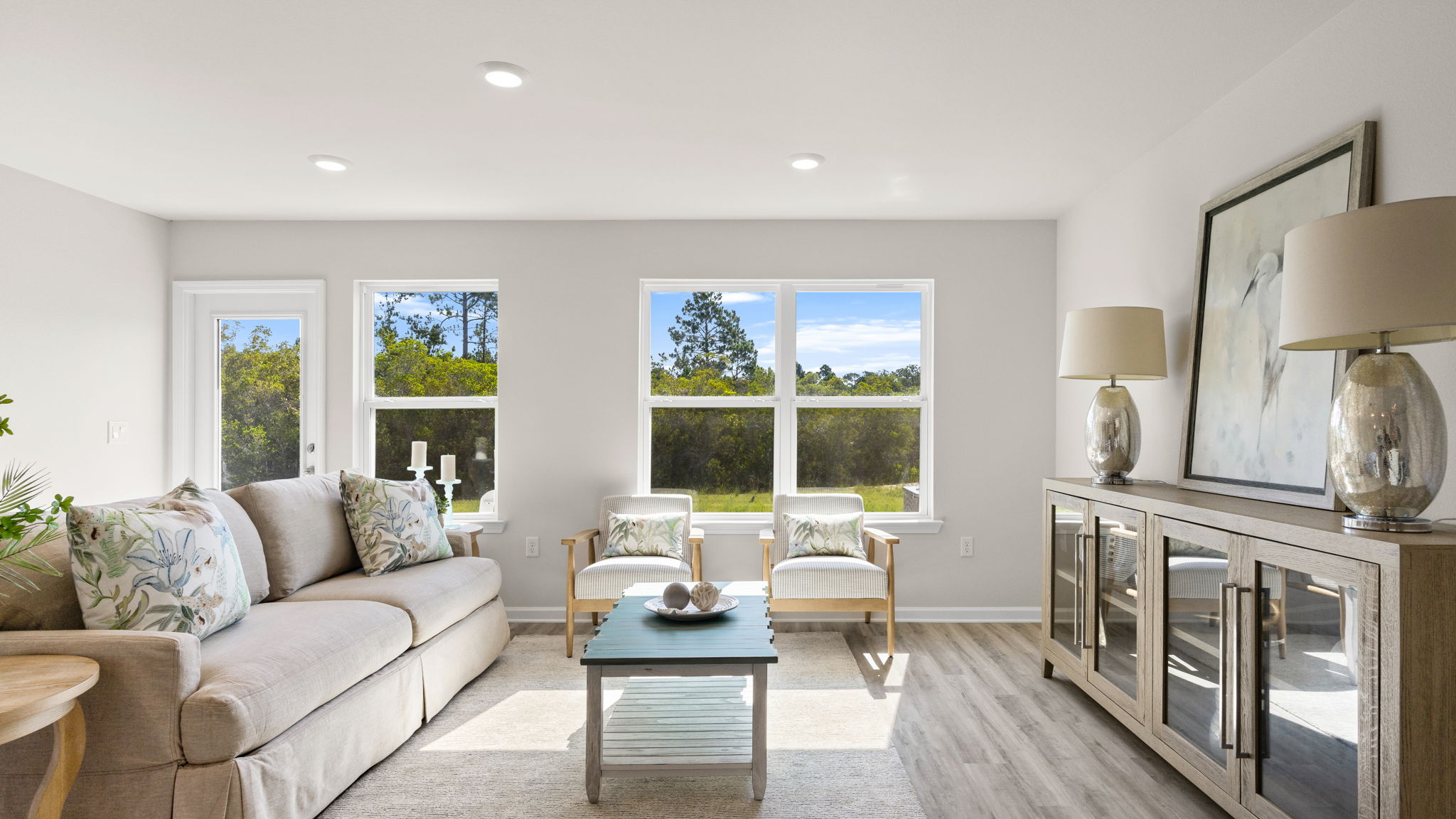 Open living room and back door and windows.