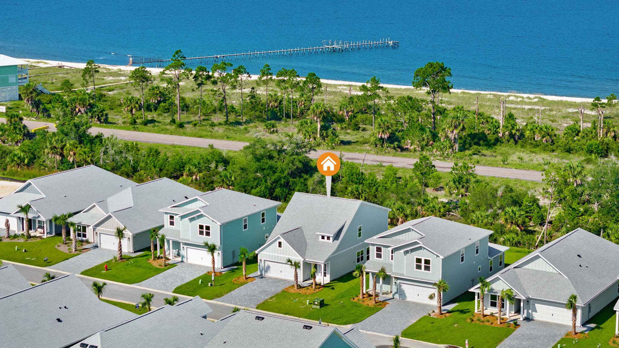 Aerial view of Islamorada plan.