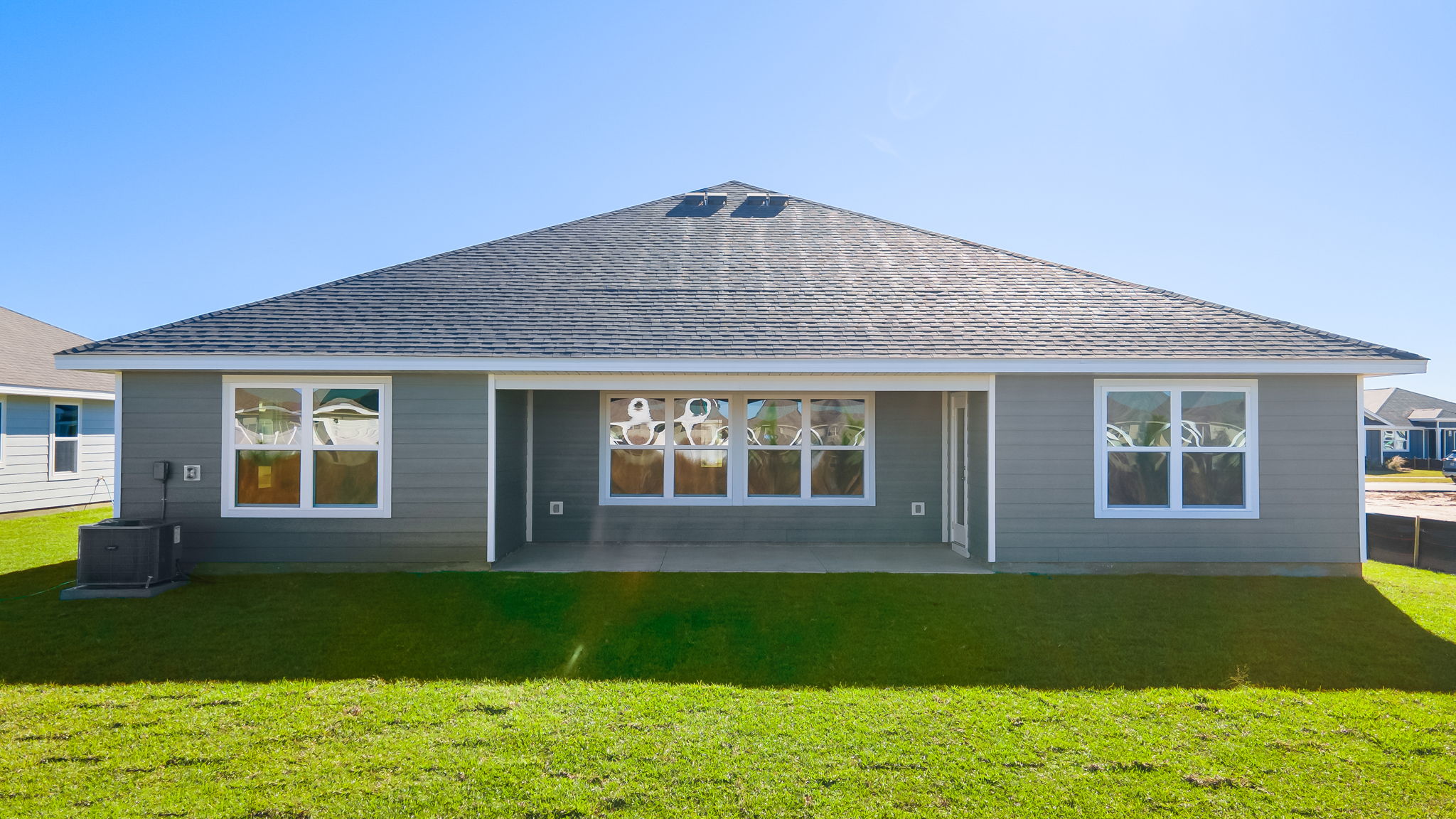 Denton floor plan at Destini Lane rear of home with covered rear patio.