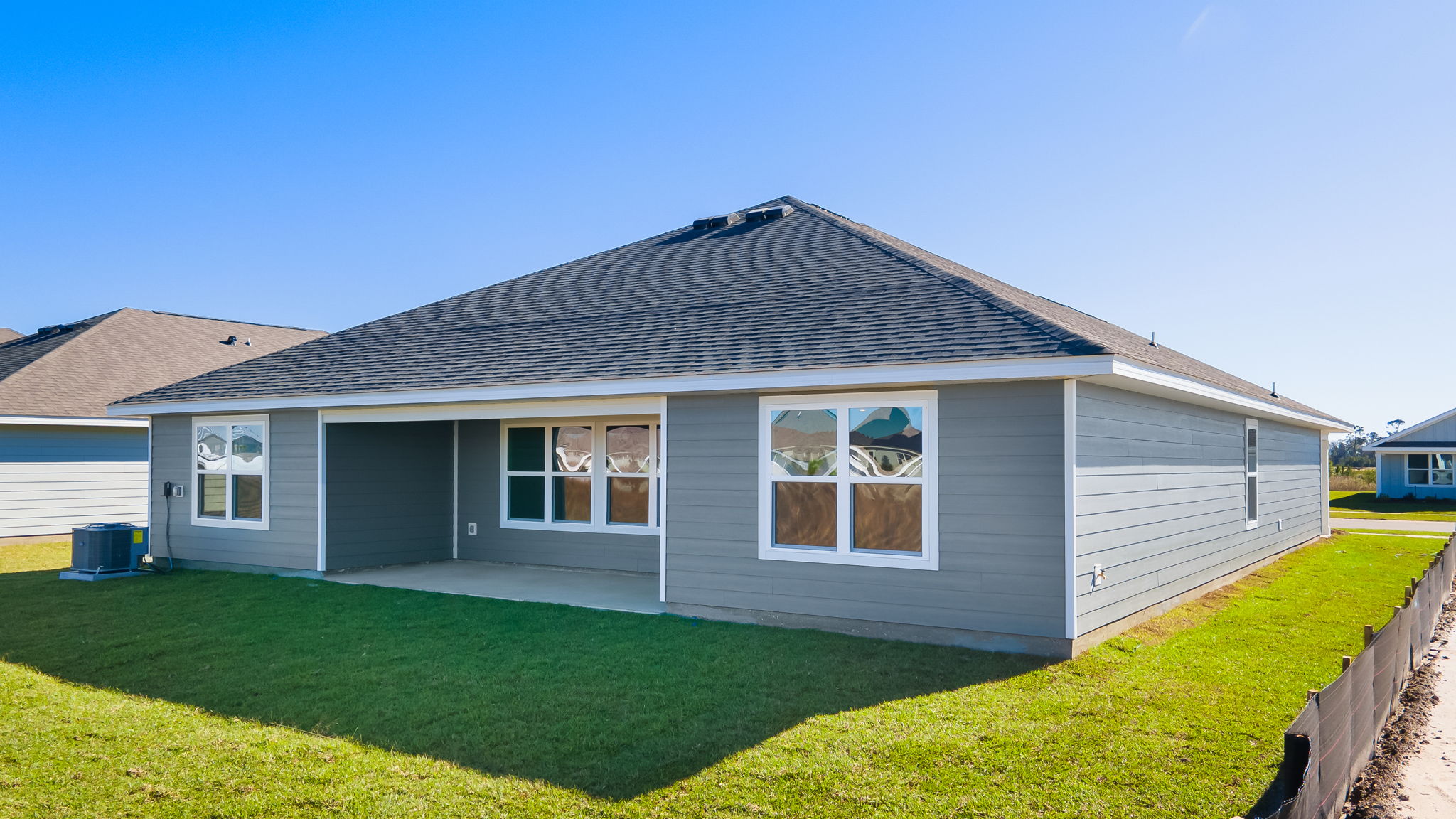 Denton floor plan at Destini Lane rear of home with covered rear patio.