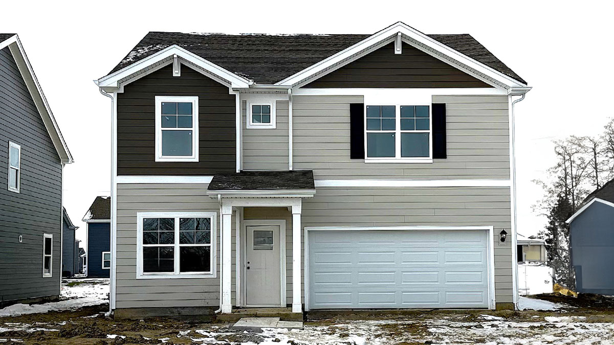 Exterior of two-story home.