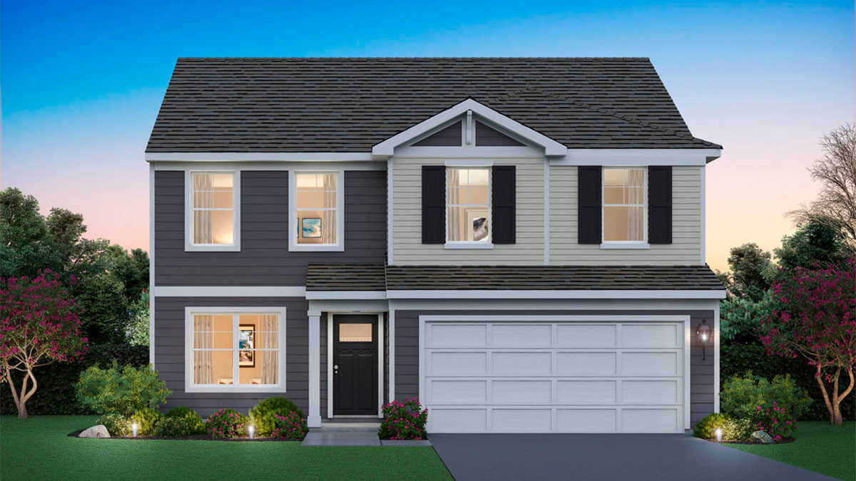 Exterior rendering of two-story home