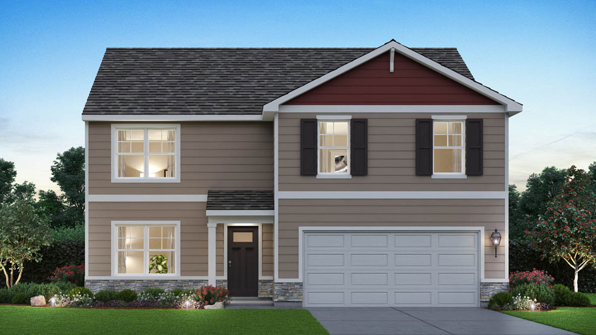 Exterior of two-story home.