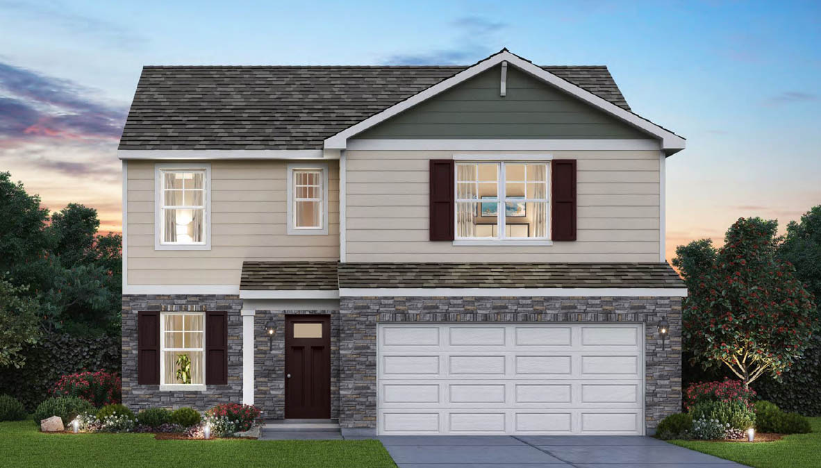 Two story home rendering exterior.