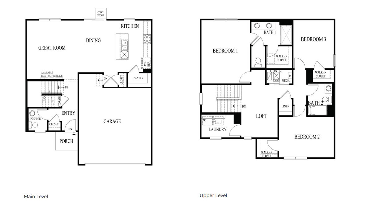 Sienna first and second floor layouts