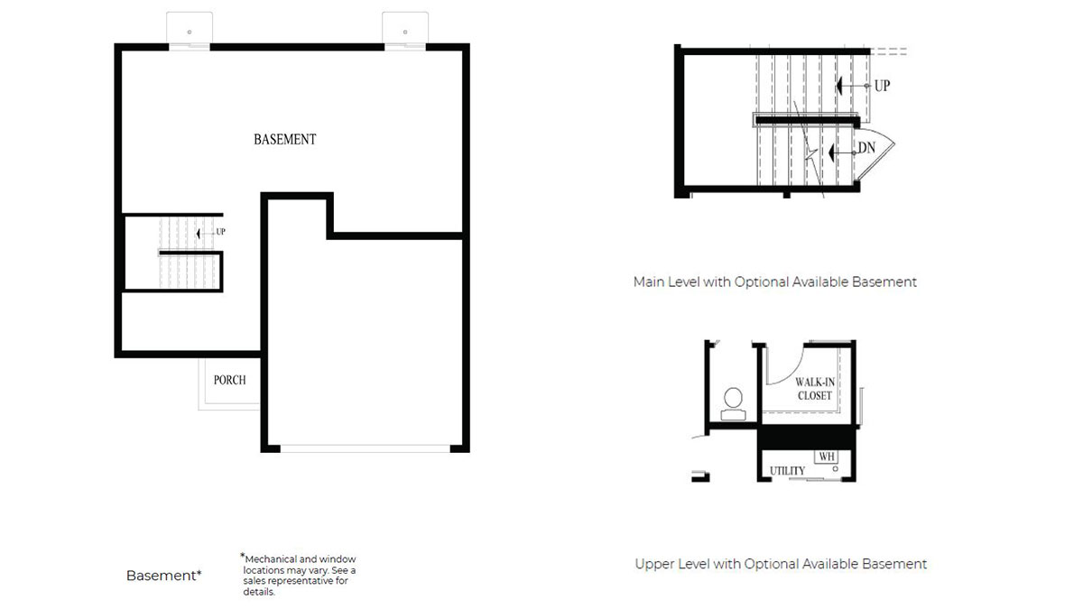 Sienna basement and floor plan options layouts