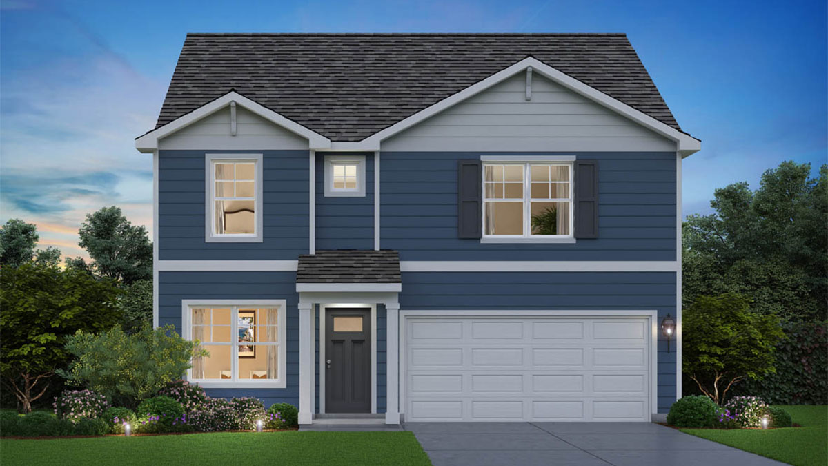 Exterior of two-story home.