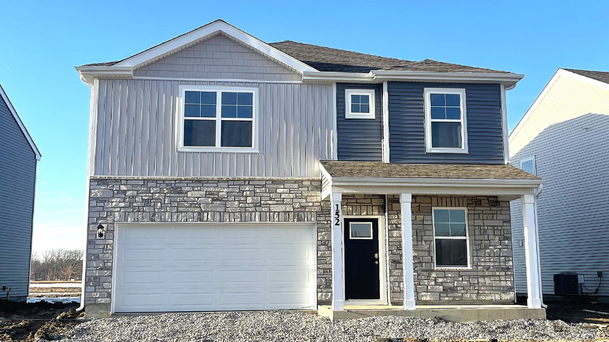 Exterior of two-story home.