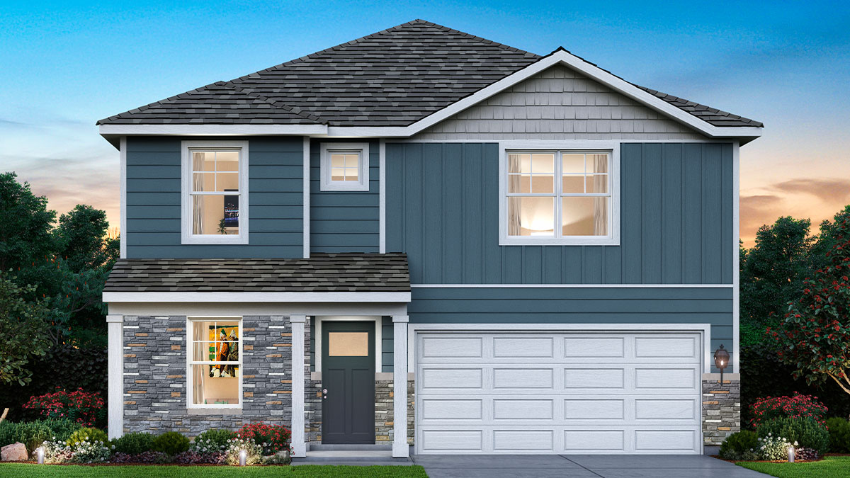 Exterior rending of two story home.