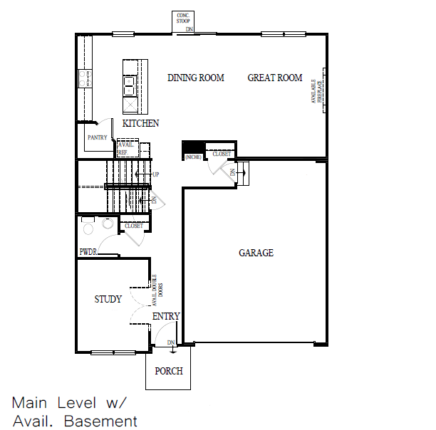 Holcombe main level basement