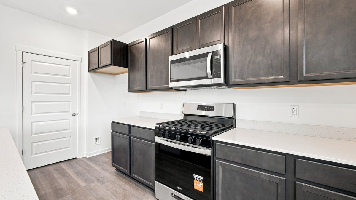 Kitchen with flagstone cabinetry.