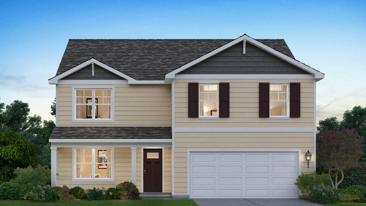 Exterior rendering of henley with a front porch and vinyl siding