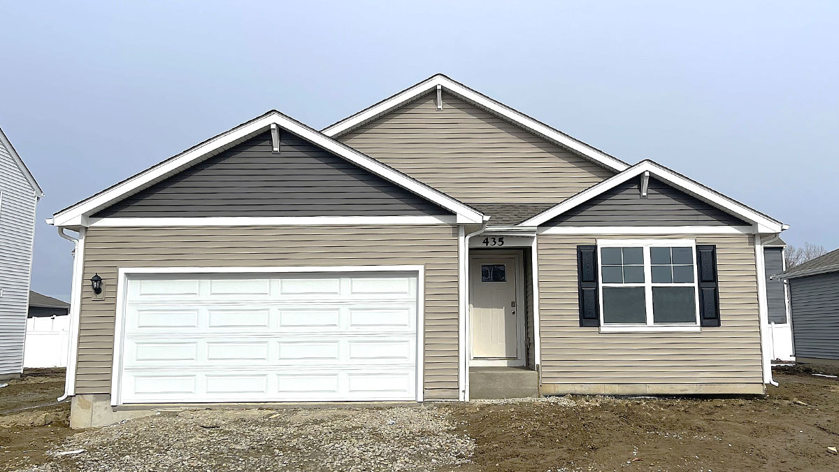 Exterior of one-story home.
