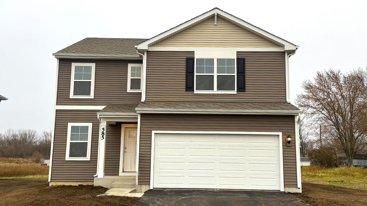 Exterior of a two story home.
