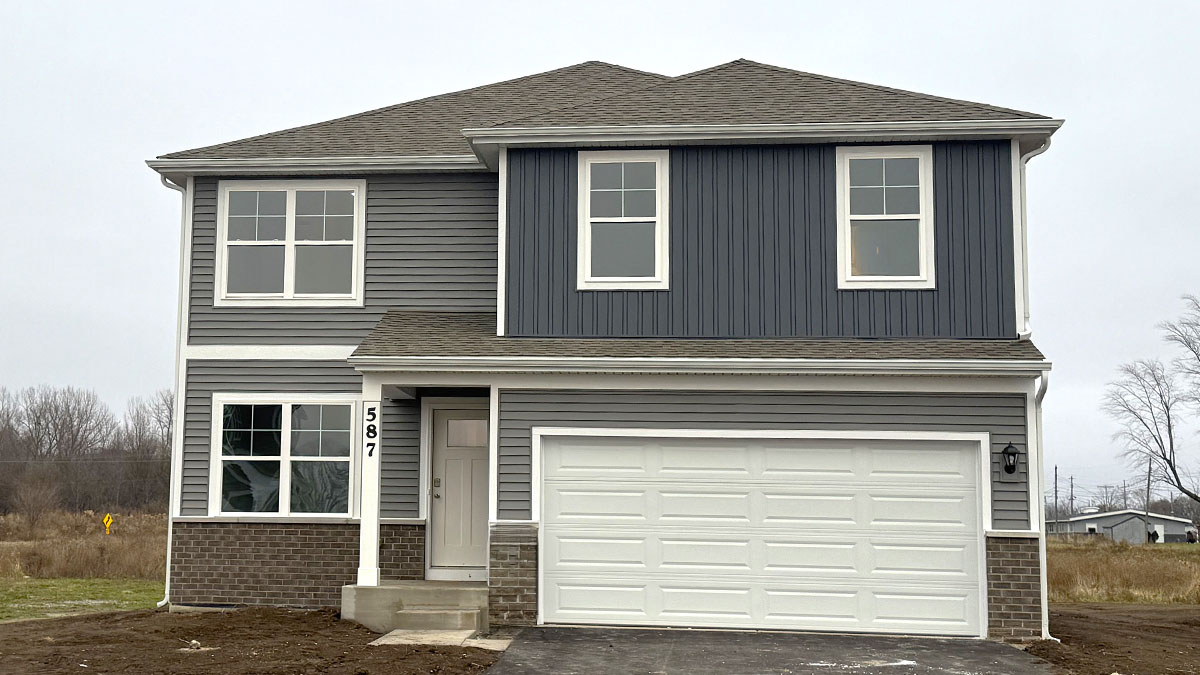 Exterior of two-story home.