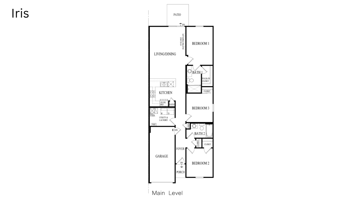 Iris one-story floorplan.