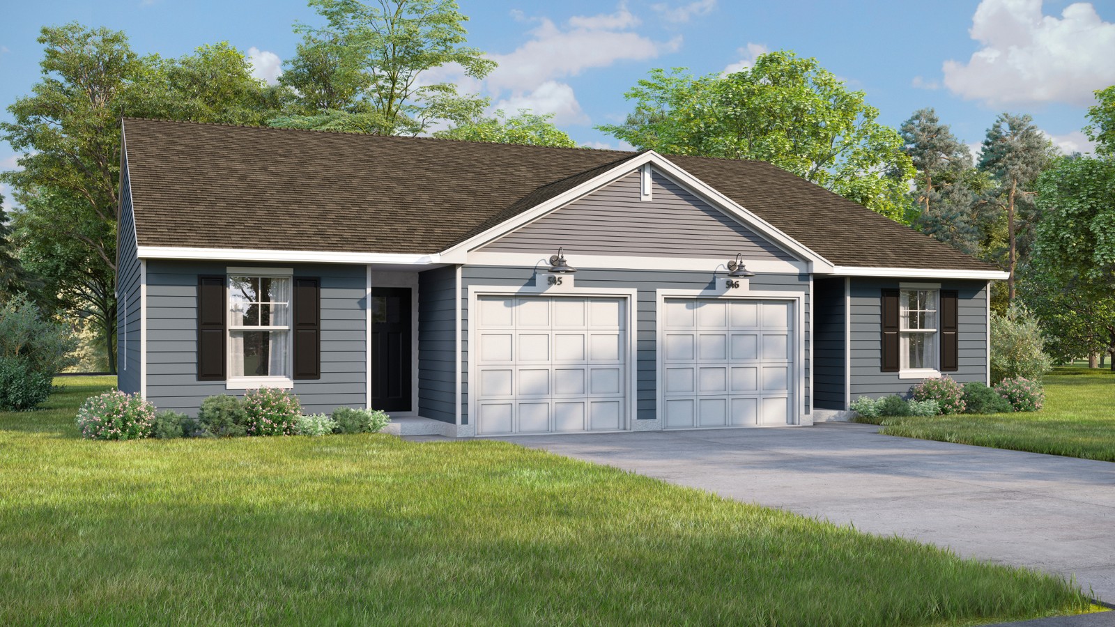 Exterior Rendering of 1 Story Home