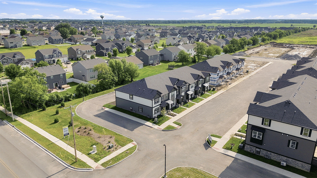 Drone photo of Wellspring at the Fountains community.