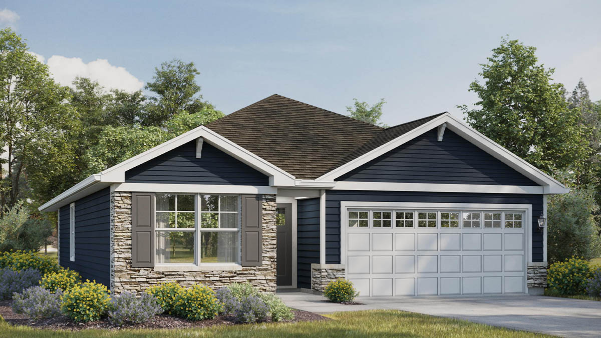 One story rendering exterior of home.