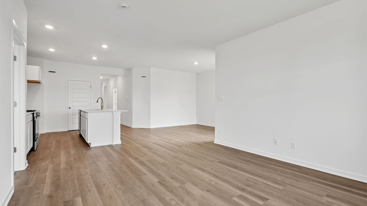 Dining area with hard wood floors.